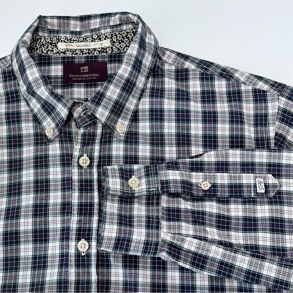 Scotch & Soda Button Down Shirt Men’s M‎ Amsterdam Couture Plaid Tailored Cotton